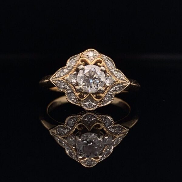 #2286 14K Yellow Gold 0.50ct. Center H I1 0.60ct. Tome