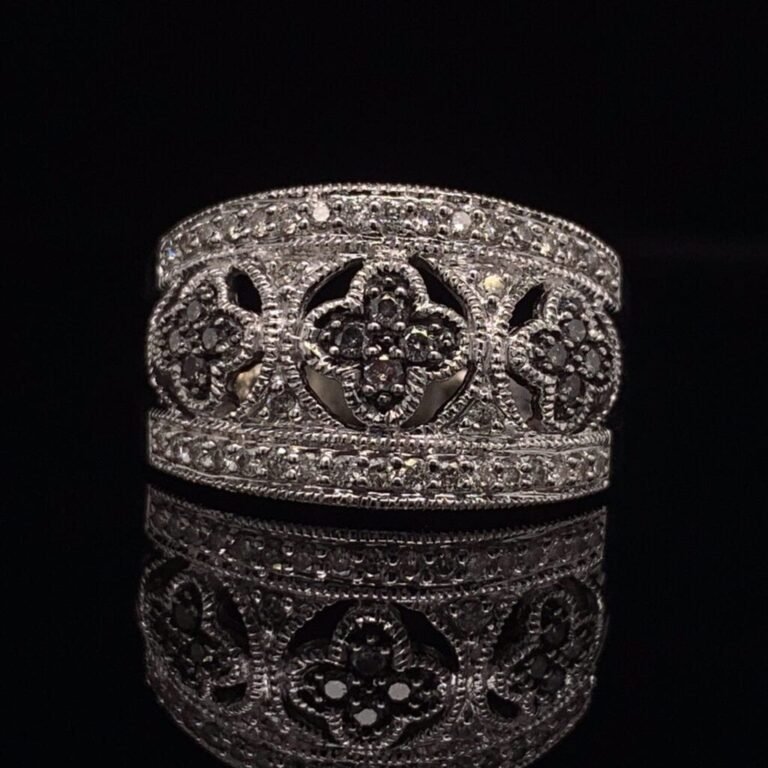 #2296B 14K White Gold Black Diamond Ring