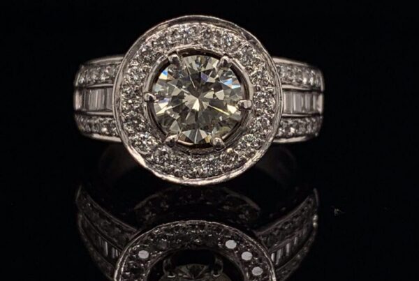 #1474-973000 1.08 ct 14K White Gold Halo Setting K Si1
