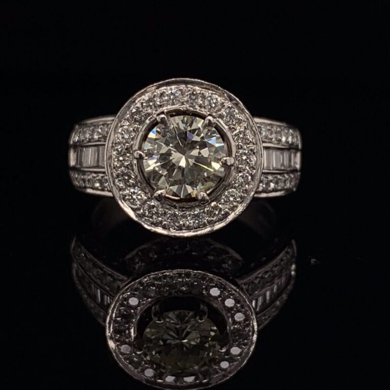 #1474-973000 1.08 ct 14K White Gold Halo Setting K Si1