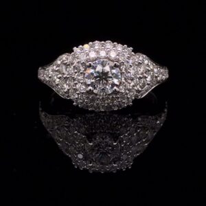#SROD50-971900 14K White Gold 1.30 ct. Engagement Ring IGI H I1 67 Natural Diamonds