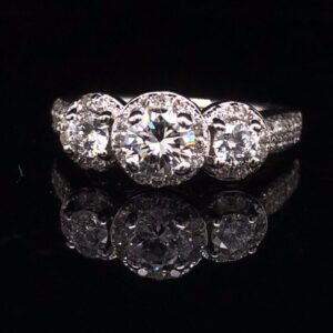#SROD52 14K White Gold 1.54 CTW Engagement Ring Round Brilliant G VS2