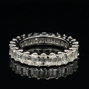 #RODCla 14K White Gold Special Cut Eternity Band 4.6CTW