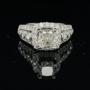 M3011-M976500 1.51ct. CU 14K White Gold Engagement Ring Color I Clarity SI1 GSI