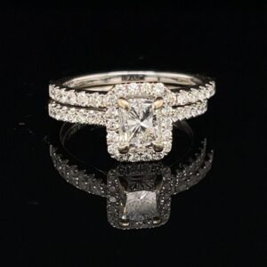 #M2778-M973000 1.35CTW Radiant 14K White Gold Engagement Ring Color H Clarity SI2