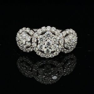M2789-M971000 1.0CTW Cluster 14K White Gold Engagement Ring