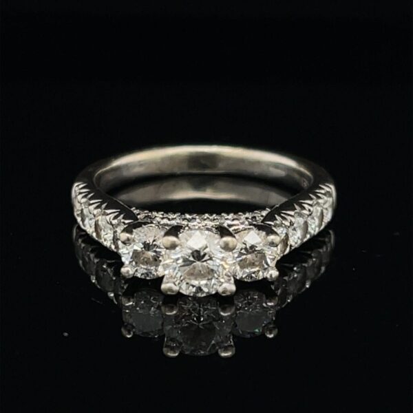 #2823-M972000 0.58ct. 14K White Gold Engagement Ring H I1 0.28 x2