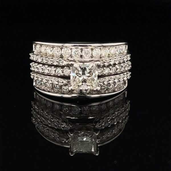 #2517-974500 2.50CTW 14K White Gold Engagement Ring and 2 Bands