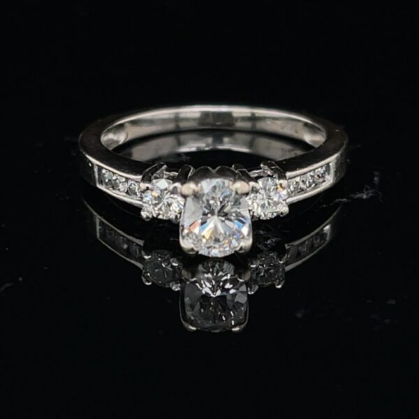 #3085-971200 14K White Gold 1.0 CTW 3 Stone Engagement Ring
