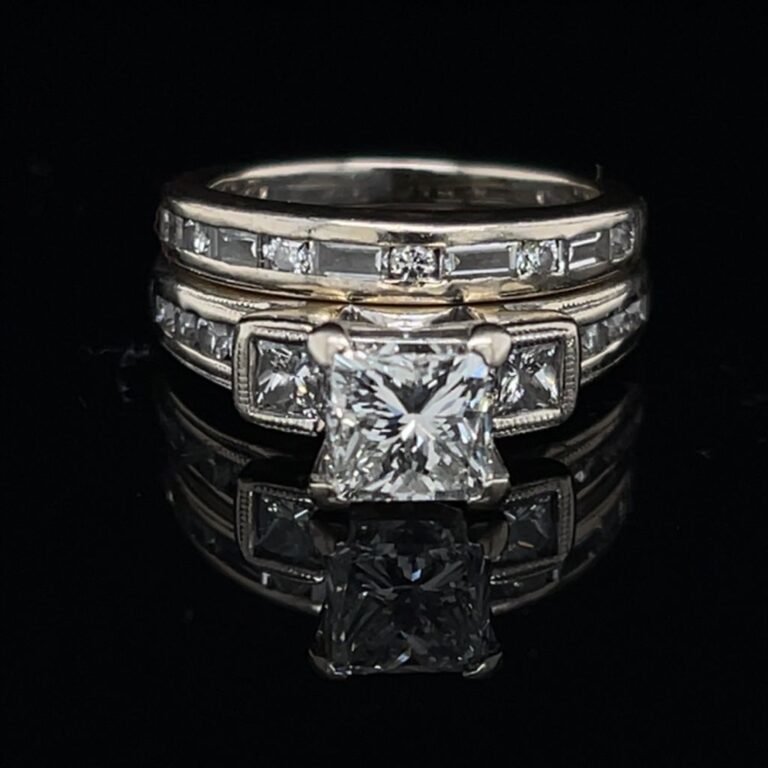 #DYR1304 14K White Gold 1.52 ct. Square Mod Brilliant & Band Color I Clarity VS1 IGI 32184166