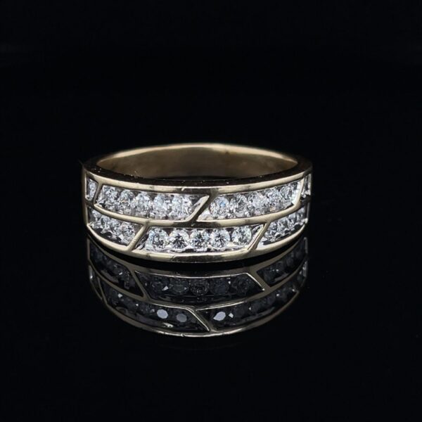 #DYR1401-97850 14K Yellow Gold Men's Wedding Ring 1.0CTW Approx. 50 0.3ct. Diamonds