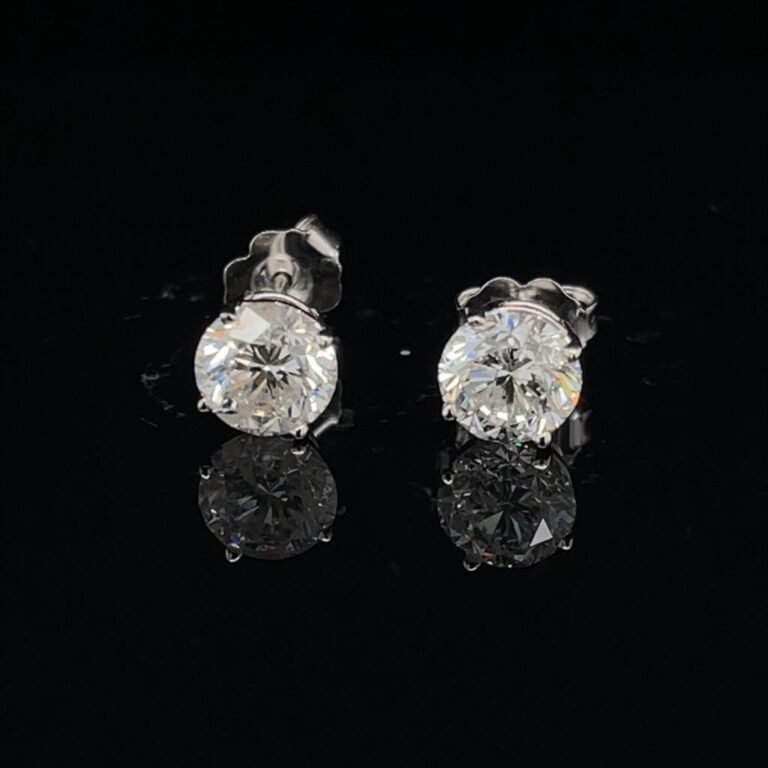 SETH 2.10 CTW Stud Earrings Color H Clarity SI1