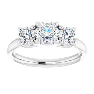 122105 544 14K White 4.1 mm Round Engagement Ring