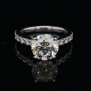 #3044-9718000 2.06ct. Round Solitaire 14K White Gold Engagement Ring color I Clarity VS1 Diamonds on band GIA 3315116711