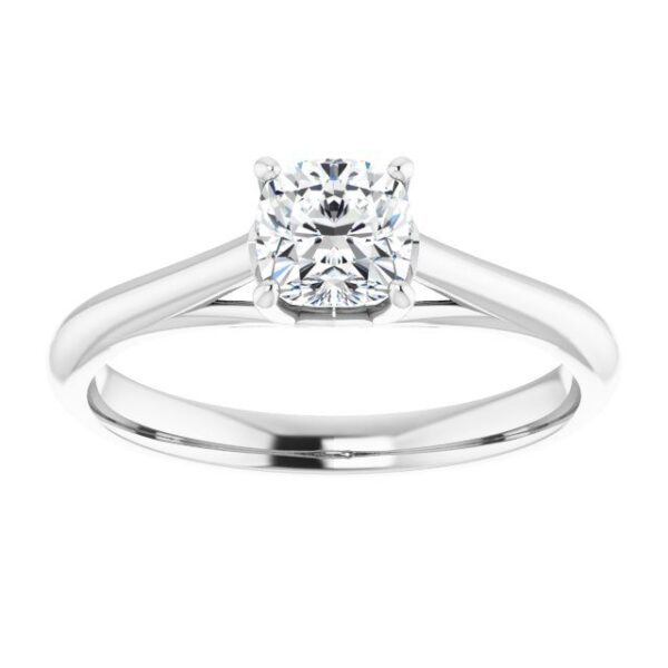 #122047 252 14K White 5 mm Cushion Solitaire Engagement Ring Mounting|#122047 252 14K White 5 mm Cushion Solitaire Engagement Ring Mounting|#122047 252 14K White 5 mm Cushion Solitaire Engagement Ring Mounting