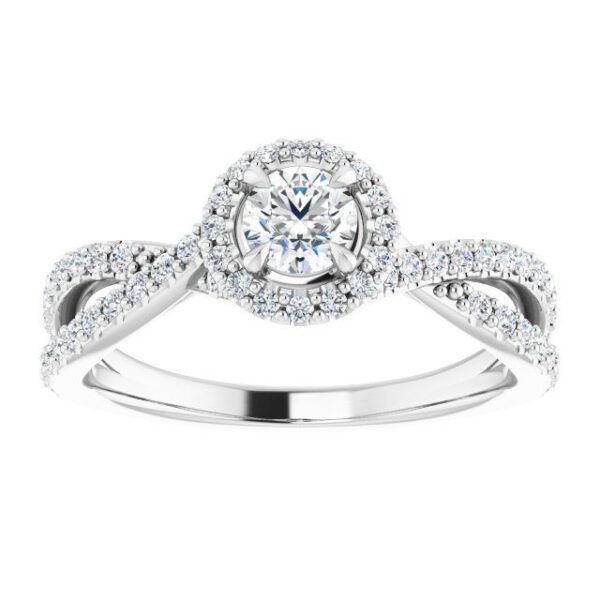 #124435 104 14K White 4.1 mm Round Engagement Ring Mounting|#124435 104 14K White 4.1 mm Round Engagement Ring Mounting|#124435 104 14K White 4.1 mm Round Engagement Ring Mounting