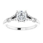 #124648 480 14K White 5 mm Cushion Solitaire Engagement Ring Mounting|#124648 480 14K White 5 mm Cushion Solitaire Engagement Ring Mounting|#124648 480 14K White 5 mm Cushion Solitaire Engagement Ring Mounting