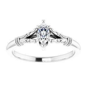 #124648 960 14K White 6x3 mm Marquise Solitaire Engagement Ring Mounting|#124648 960 14K White 6x3 mm Marquise Solitaire Engagement Ring Mounting|#124648 960 14K White 6x3 mm Marquise Solitaire Engagement Ring Mounting