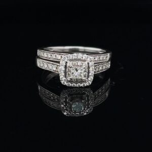 #1407A 0.5ct. Halo 14K White Gold Engagement Ring