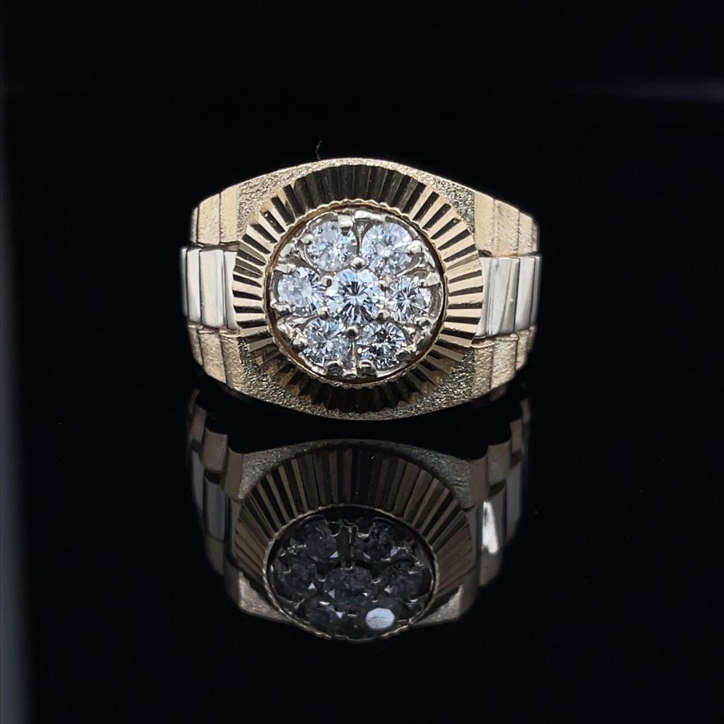 #3202-2000 14K Yellow Gold 1.0 CTW Men's Cluster Ring