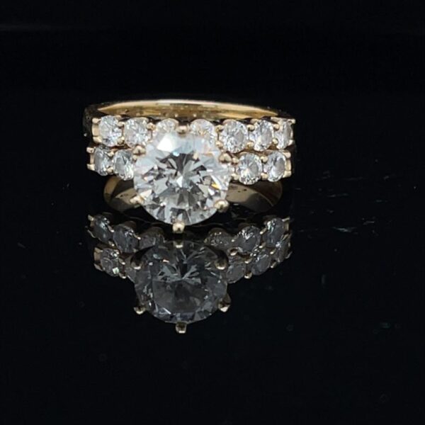 #3206-977000 2.5CTW 14K Yellow Gold Engagement Ring Color H Clarity i1