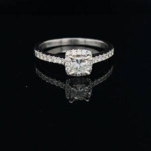 0.5ct. Princess Engagement Ring Color H Clarity I1