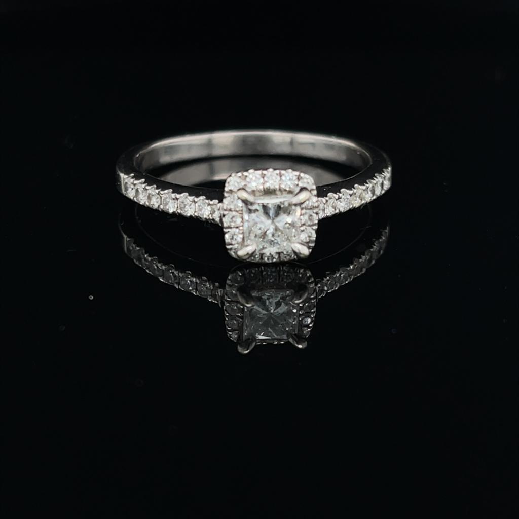 0.5ct. Princess Engagement Ring Color H Clarity I1