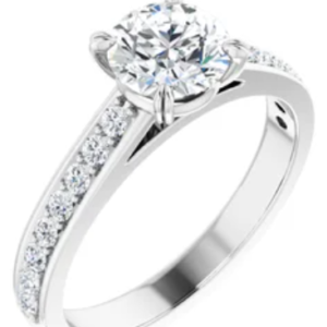 14K White 5.2 mm Round 1/3 CTW Diamond Semi-Set Engagement Ring