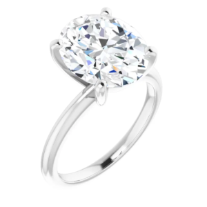 4.00 Carat Oval Lab Grown Solitaire E Color VVS2