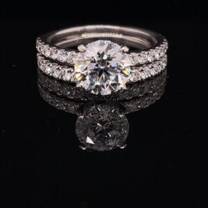 2.50CTW Round Color D Clarity VS1 2.07ct. Lab Diamond 14K White Gold Matching Band