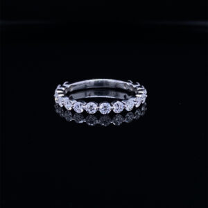 14K WHITE GOLD DIAMOND FLOATING RING 1.08 CARAT TOTAL WEIGHT