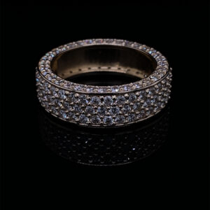 14K WHITE GOLD MENS DIAMOND LAB GROWN RING 5.96 CARAT. COLOR F VS1