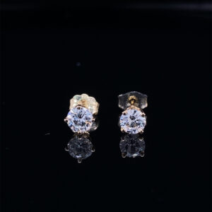 14K YELLOW GOLD EARRINGS 0.51 CARAT TOTAL WEIGHT COLOR H CLARITY SI 1