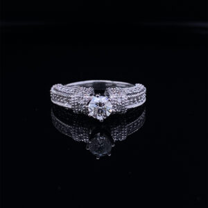 MEMO 2493 14K WHITE GOLD DIAMOND RING 1.00 CARAT TOTAL WEIGHT