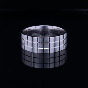 MEMO 3237B 14K WHITE GOLD MENS RING SIZE 11 8MM WIDE 12.17 GRAMS