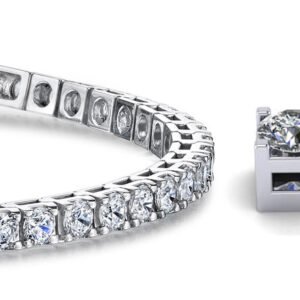 Diamond tennis bracelet with clasp on white background