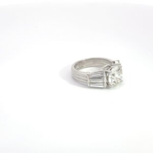 Platinum engagement ring with round diamond