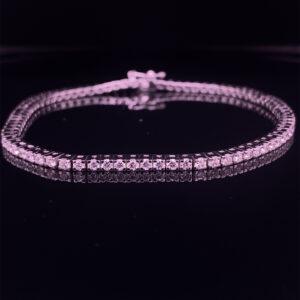 ROD STOCK 14K WHITE GOLD TENNIS BRACELET 2.00 CARAT TOTAL WEIGHT COLOR F CLARITY VS1 LAB GROWN