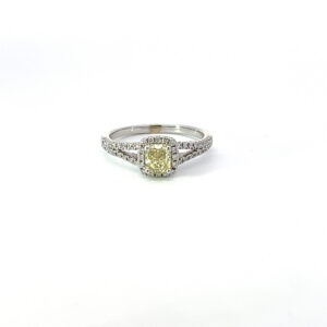 18KW Gold Halo Split Shank Ring RODSTOCK 2003
