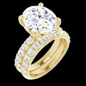 Gold engagement ring with large oval diamond Gold engagement ring with large oval diamond