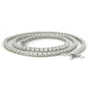 Coiled diamond tennis bracelets with clasp