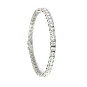 Diamond tennis bracelet on white background