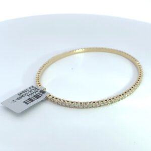 14K yellow gold flexible tennis bracelet with 3.00 CTW natural round diamonds and open-link backing