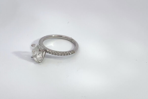 diamond engagement ring with pave band