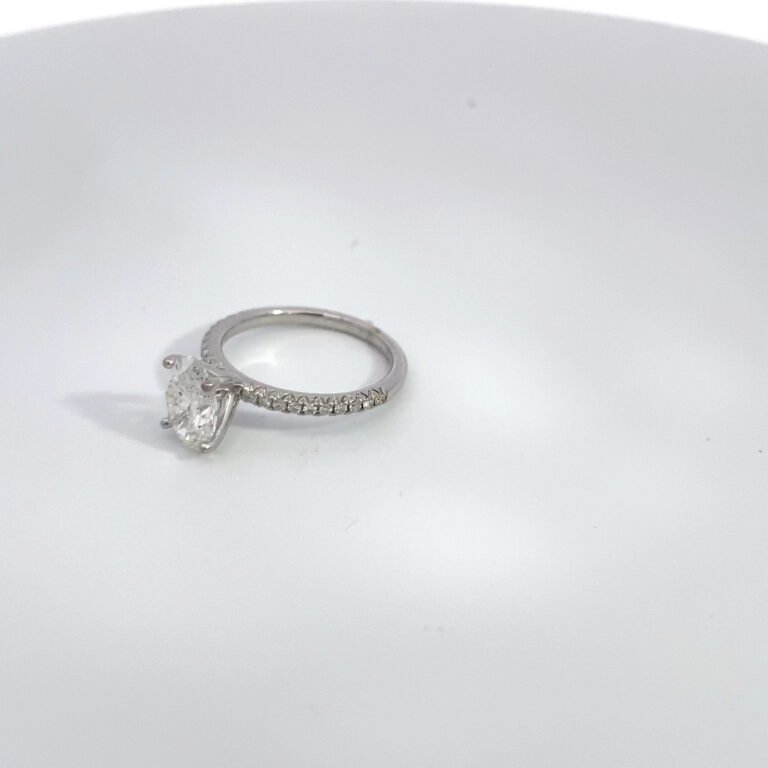 diamond engagement ring with pave band