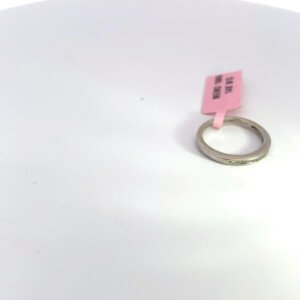 14K white gold diamond wedding band with channel-set baguette diamonds and a polished finish