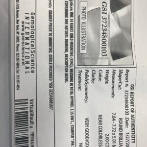 Gemological Science International diamond authenticity report Gemological Science International diamond authenticity report