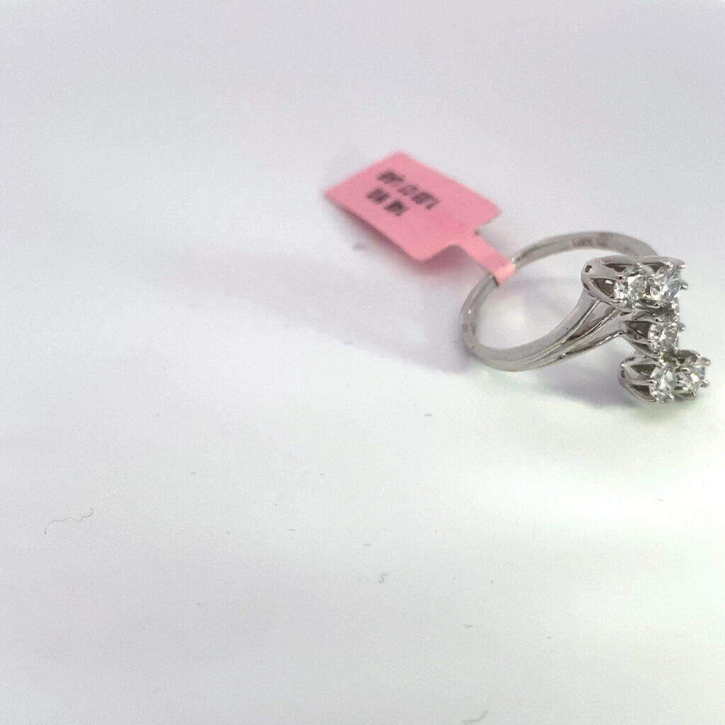 Diamond ring with pink price tag