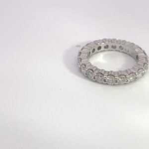 Rodstock 14K white gold eternity band with round diamonds, 2.00 carat total weight, size 4.5