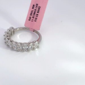 14K white gold wedding band with 11 oval lab-grown diamonds, 2.50 CTW, F VS1 clarity